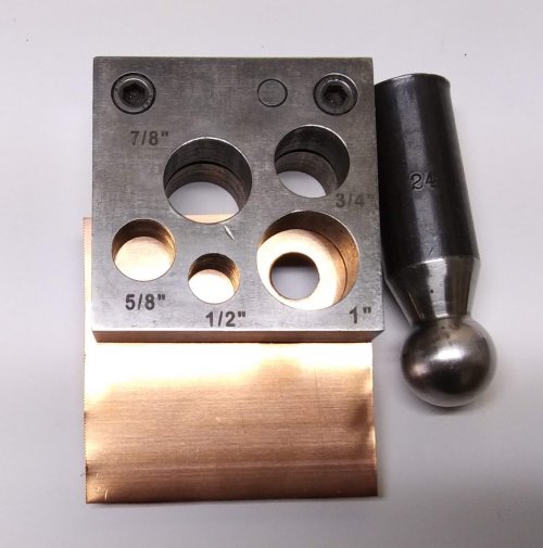 Judy Larson's Disc Cutter Basics and How to Make Metal Washers - For a Centered Hole, General Education, Tools, Slide a piece of the same gauge metal
